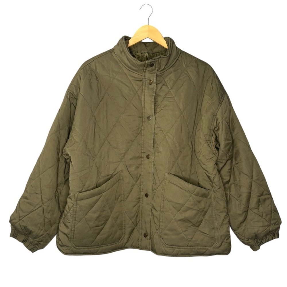 NWT Social Standard by Sanctuary bomber jacket green quilted light size xlarge